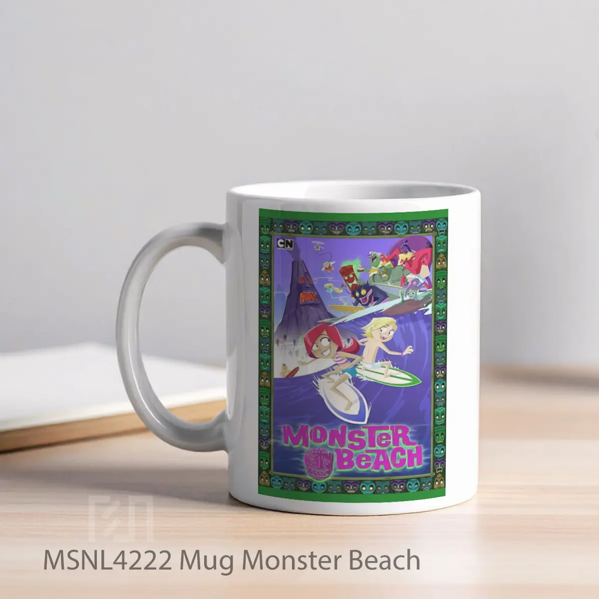 Mug Monster Beach Gelas Keramik Tema Film MSNL4222 - Tampak Kiri