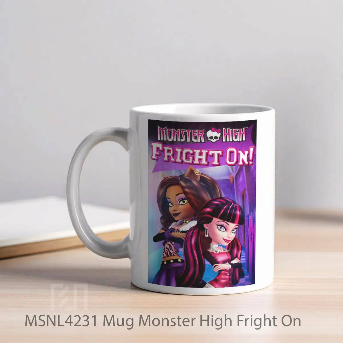 Mug Monster High Fright On Gelas Keramik Tema Film MSNL4231 - Tampak Kiri
