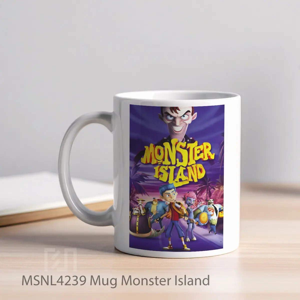 Mug Monster Island Gelas Keramik Tema Film MSNL4239 - Tampak Kiri