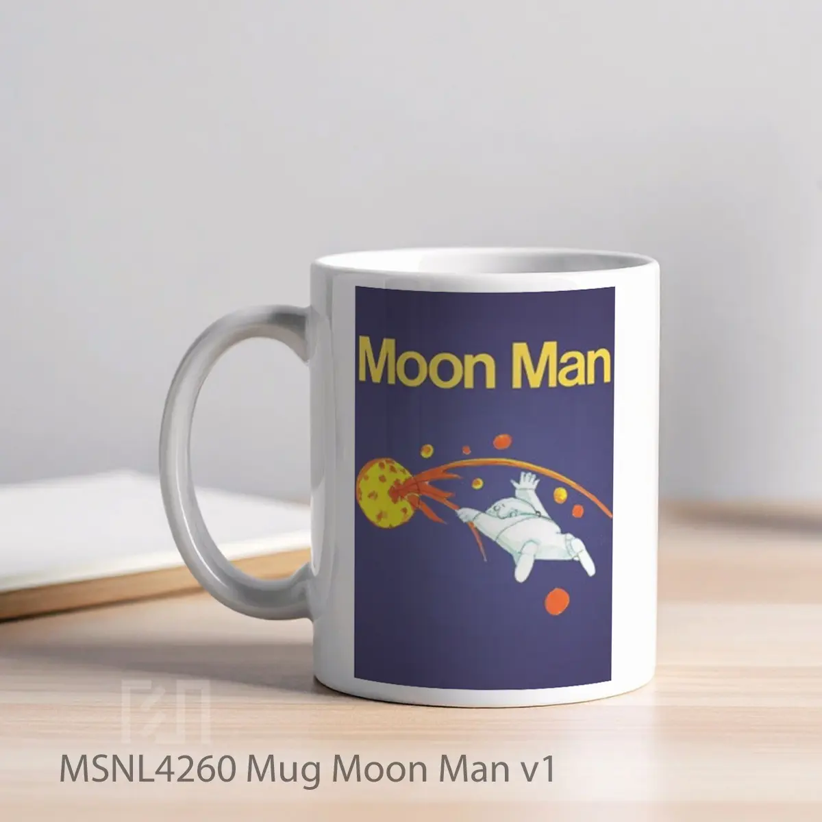Mug Moon Man V1 Gelas Keramik Tema Film MSNL4260 - Tampak Kiri
