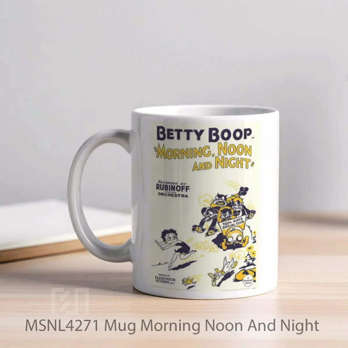 Mug Morning Noon And Night Gelas Keramik Tema Film MSNL4271 - Tampak Kiri