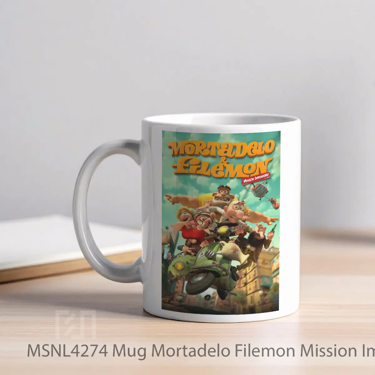 Mug Mortadelo Filemon Mission Implausible Gelas Keramik Tema Film MSNL4274 - Tampak Kiri