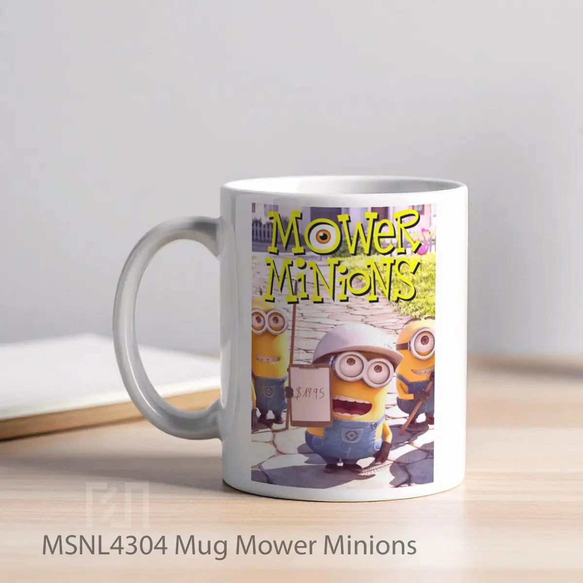 Mug Mower Minions Gelas Keramik Tema Film MSNL4304 - Tampak Kiri
