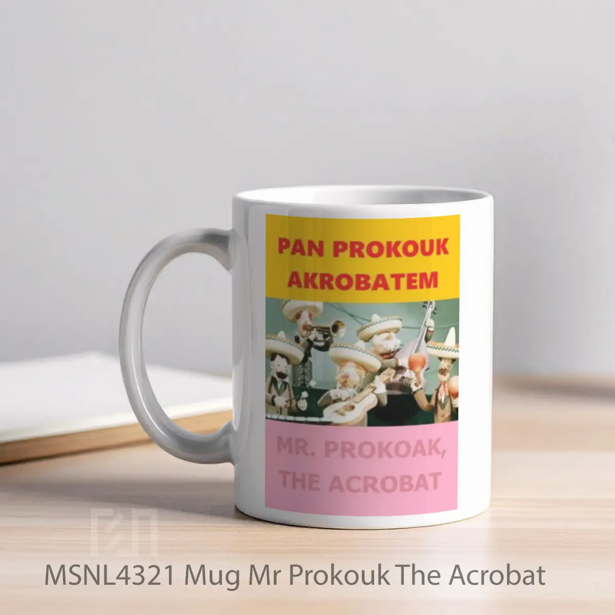 Mug Mr Prokouk The Acrobat Gelas Keramik Tema Film MSNL4321 - Tampak Kiri