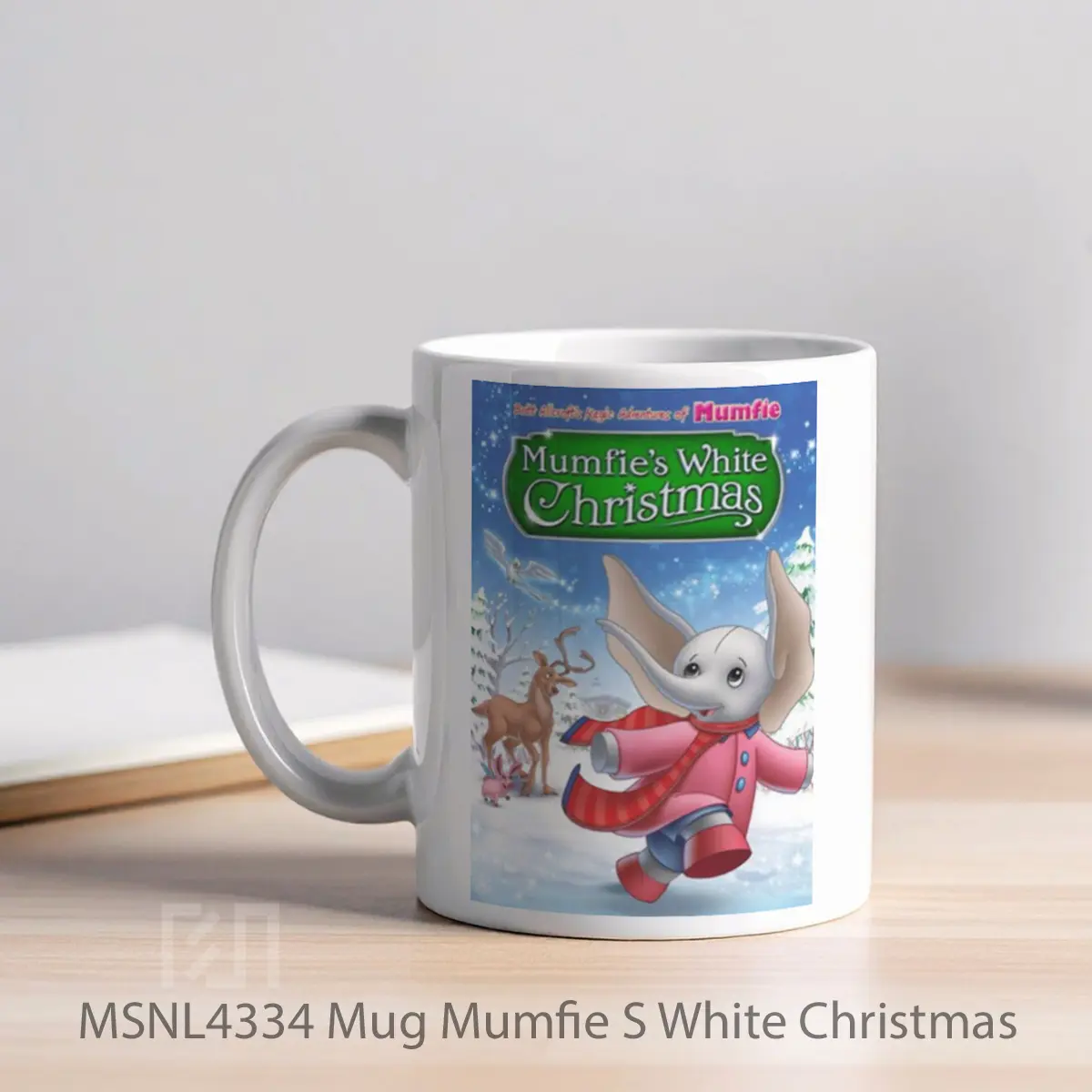 Mug Mumfie S White Christmas Gelas Keramik Tema Film MSNL4334 - Tampak Kiri