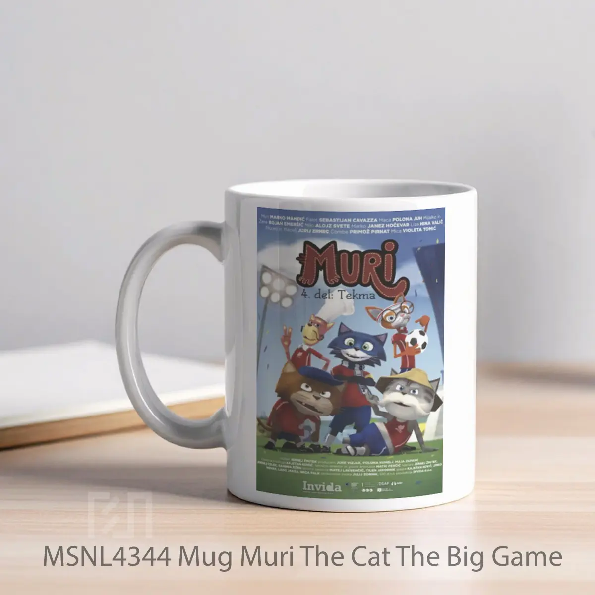 Mug Muri The Cat The Big Game Gelas Keramik Tema Film MSNL4344 - Tampak Kiri