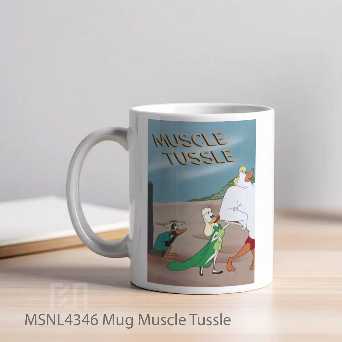 Mug Muscle Tussle Gelas Keramik Tema Film MSNL4346 - Tampak Kiri