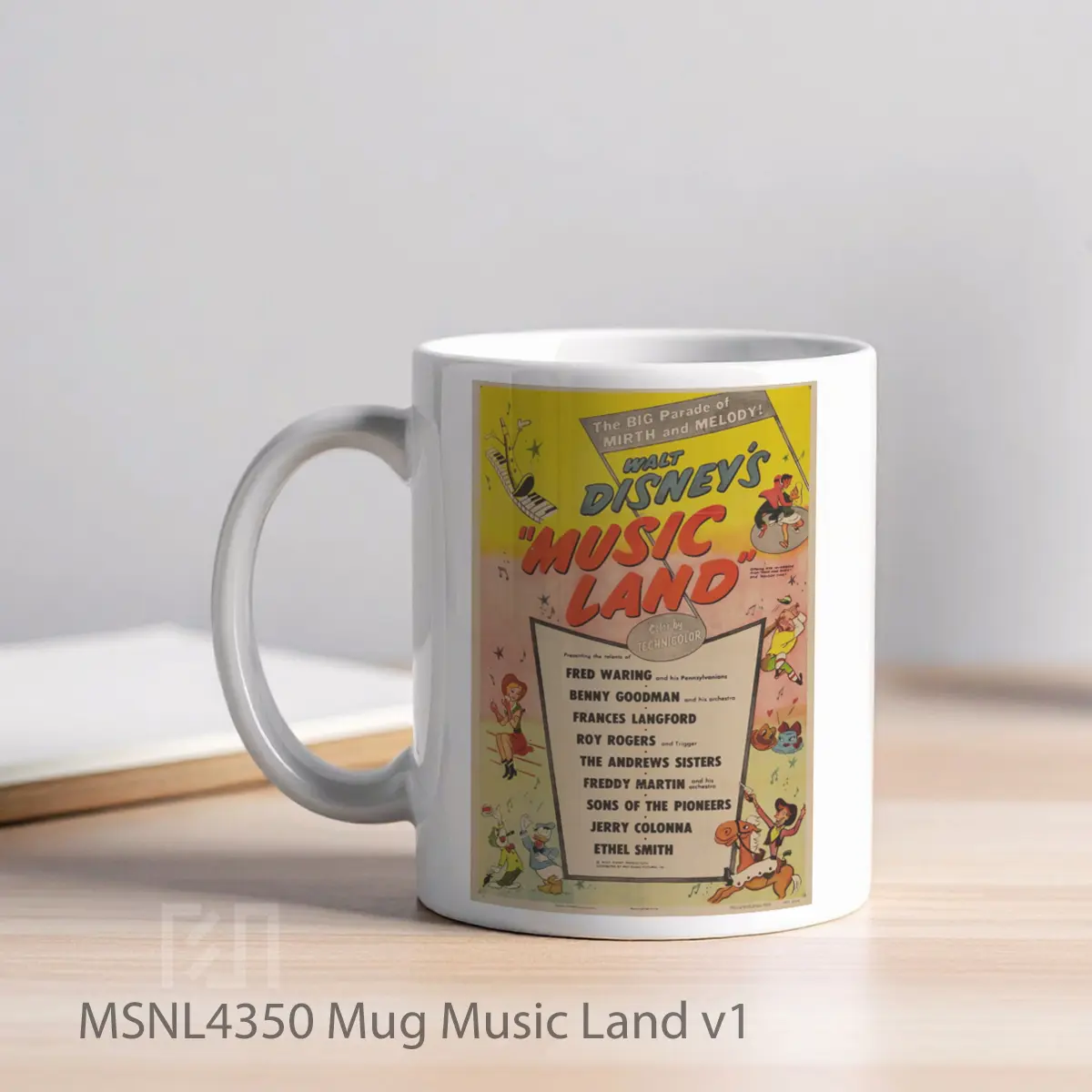 Mug Music Land V1 Gelas Keramik Tema Film MSNL4350 - Tampak Kiri