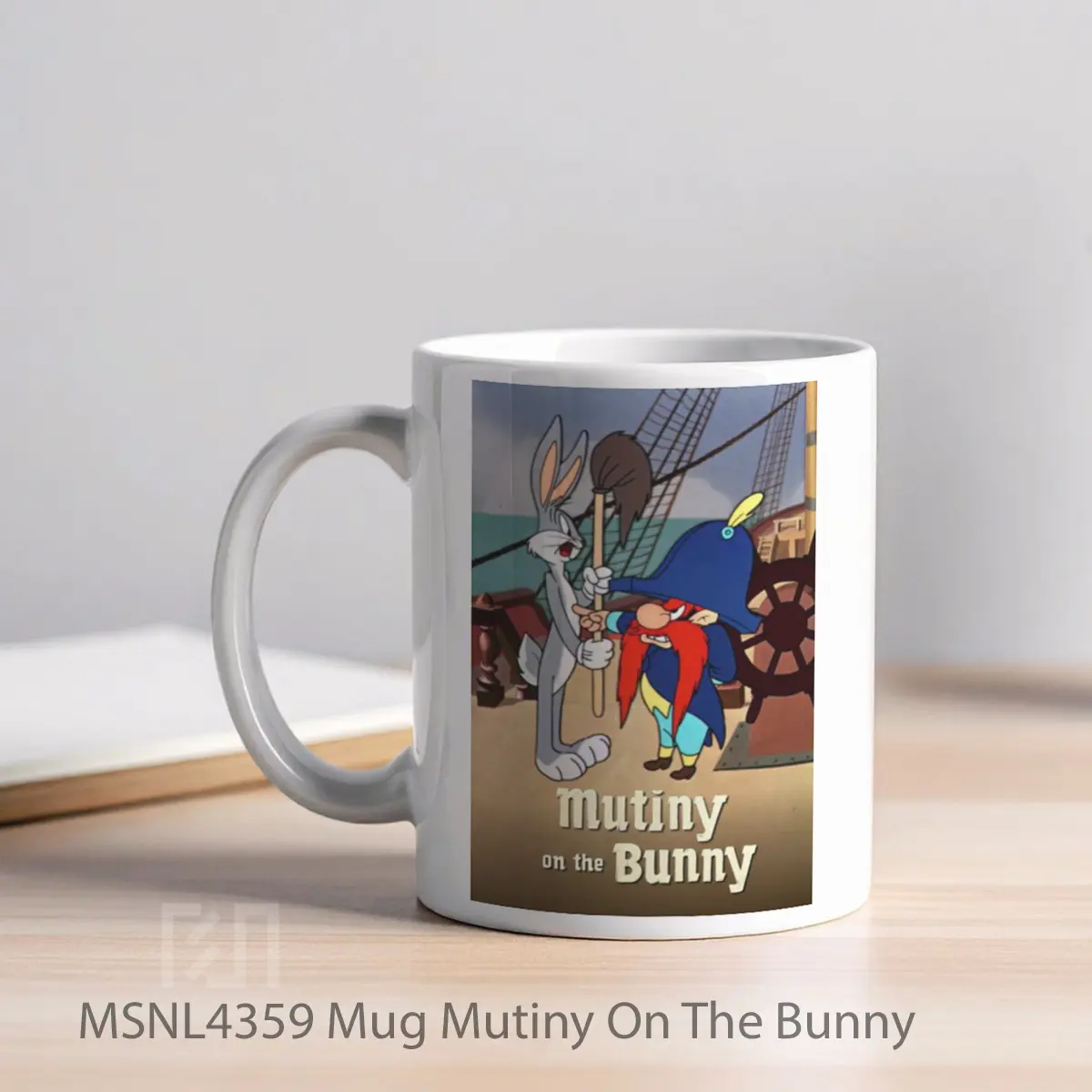 Mug Mutiny On The Bunny Gelas Keramik Tema Film MSNL4359 - Tampak Kiri
