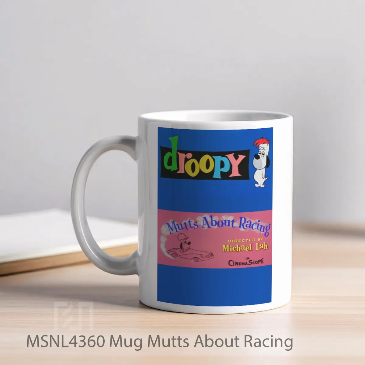 Mug Mutts About Racing Gelas Keramik Tema Film MSNL4360 - Tampak Kiri