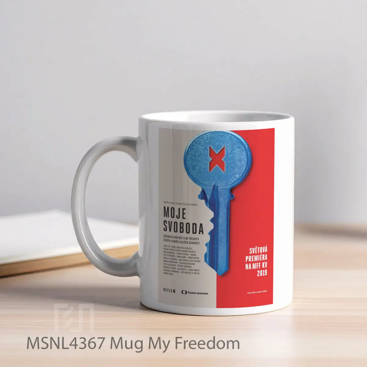Mug My Freedom Gelas Keramik Tema Film MSNL4367 - Tampak Kiri