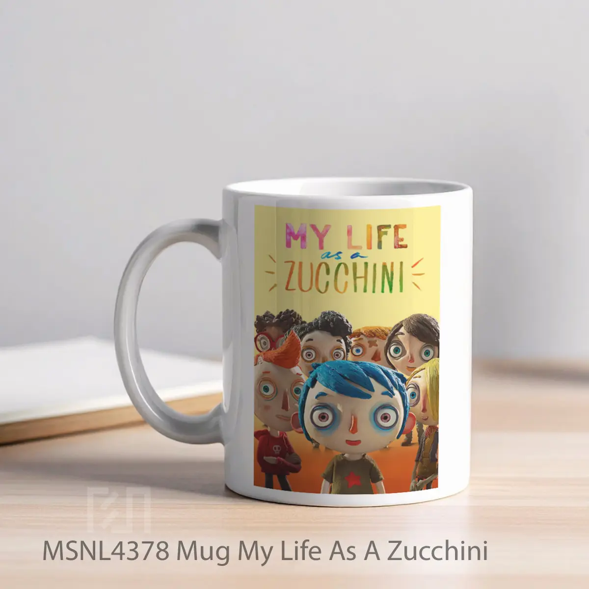 Mug My Life As A Zucchini Gelas Keramik Tema Film MSNL4378 - Tampak Kiri