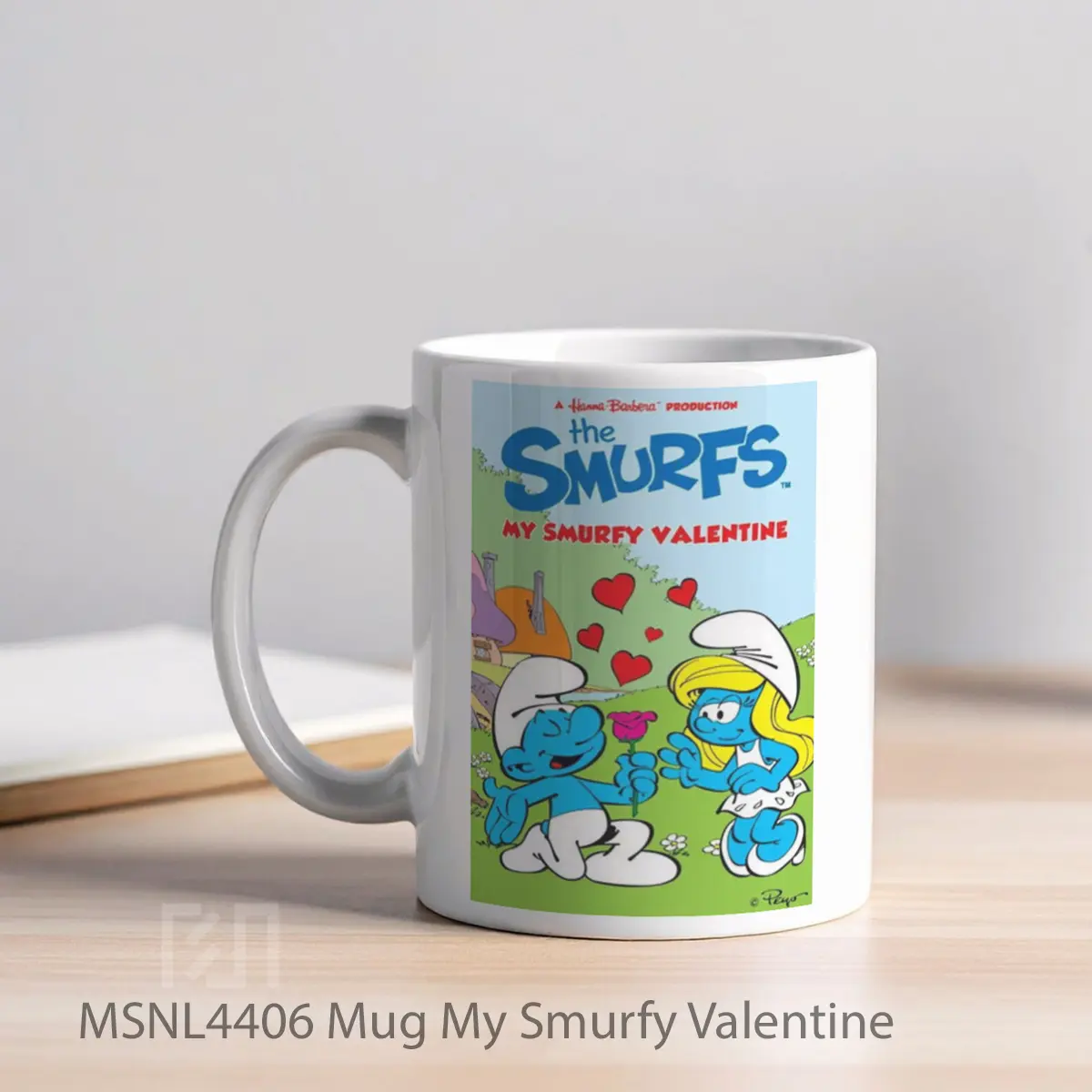 Mug My Smurfy Valentine Gelas Keramik Tema Film MSNL4406 - Tampak Kiri