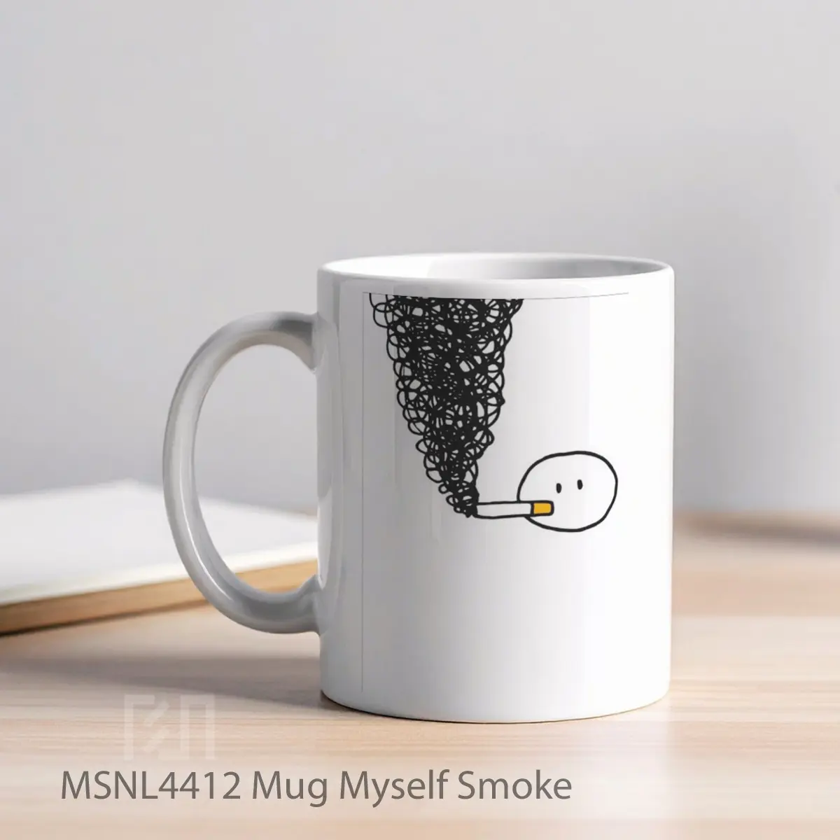 Mug Myself Smoke Gelas Keramik Tema Film MSNL4412 - Tampak Kiri