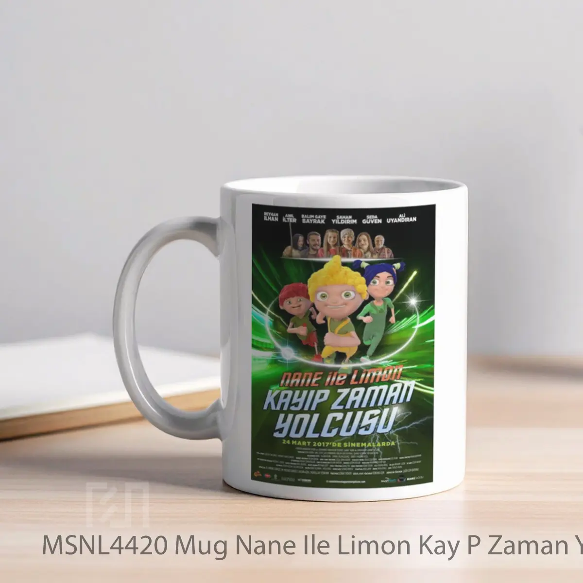 Mug Nane Ile Limon Kay P Zaman Yolcusu Gelas Keramik Tema Film MSNL4420 - Tampak Kiri