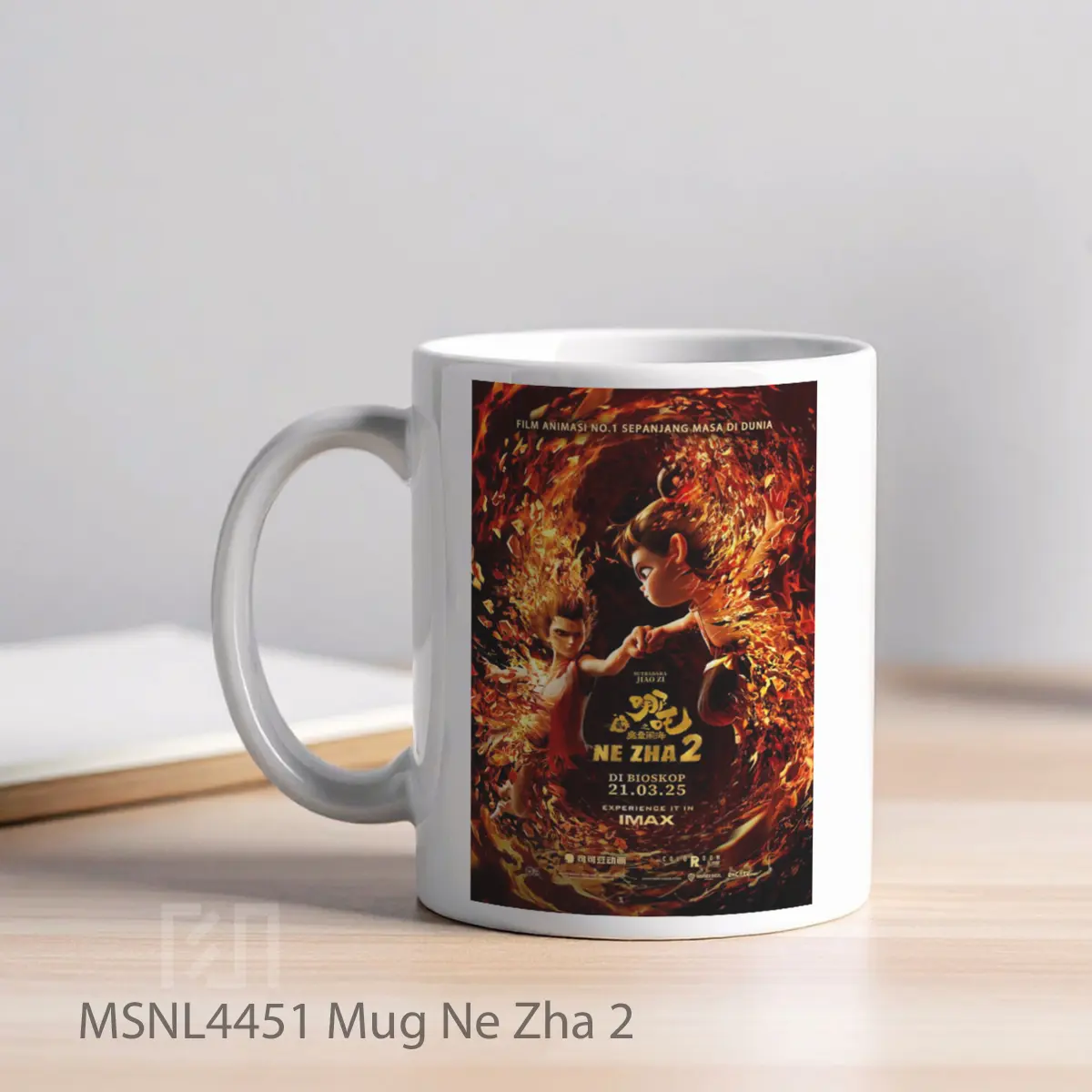 Mug Ne Zha 2 Gelas Keramik Tema Film MSNL4451 - Tampak Kiri