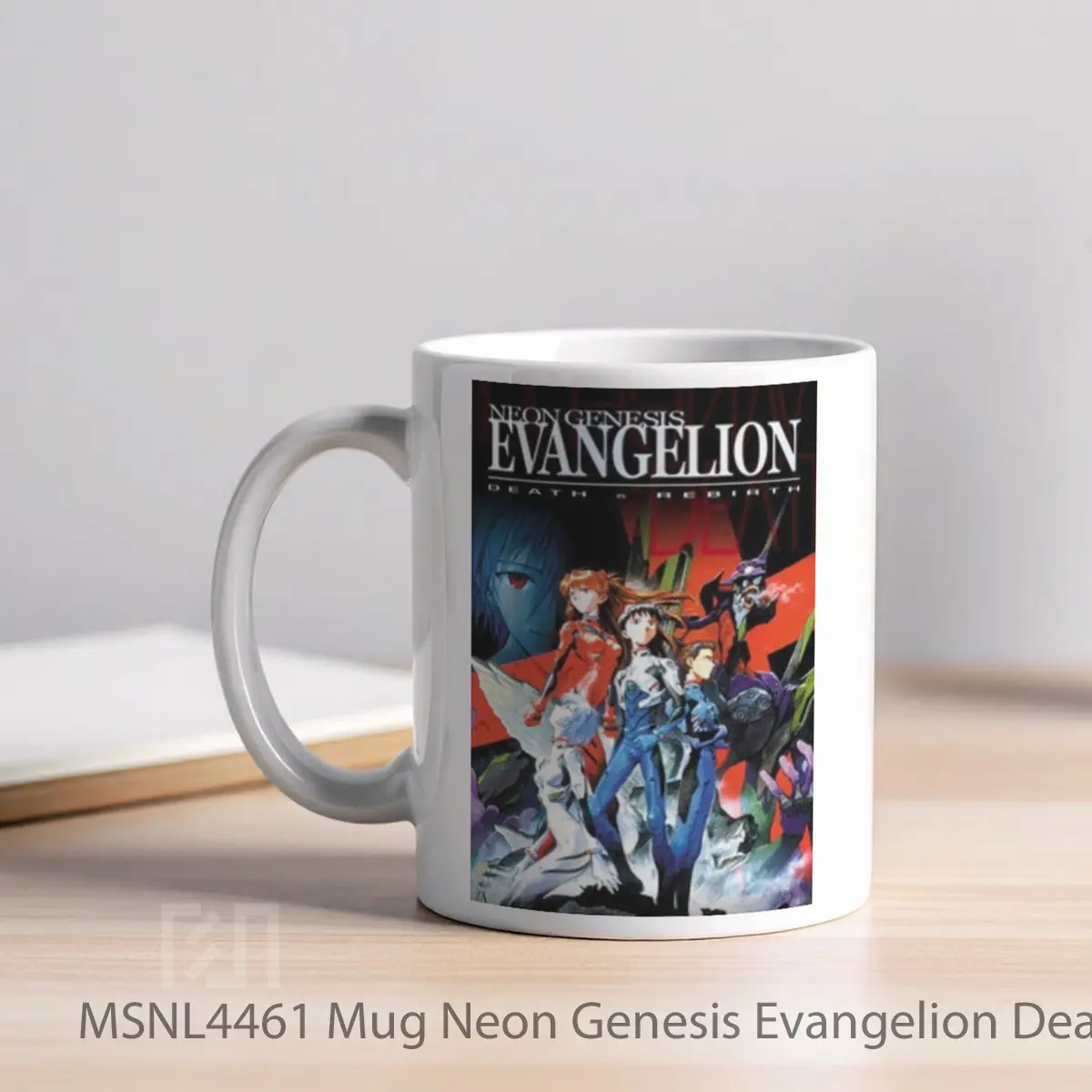 Mug Neon Genesis Evangelion Death And Rebirth Gelas Keramik Tema Film MSNL4461 - Tampak Kiri