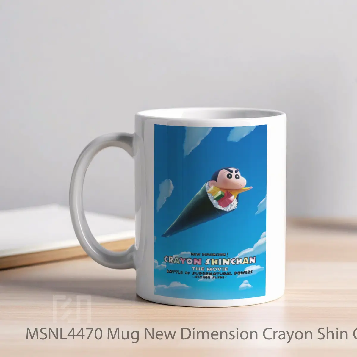 Mug New Dimension Crayon Shin Chan The Movie Battle Of Supernatural Powers Flying Sushi Gelas Keramik Tema Film MSNL4470 - Tampak Kiri