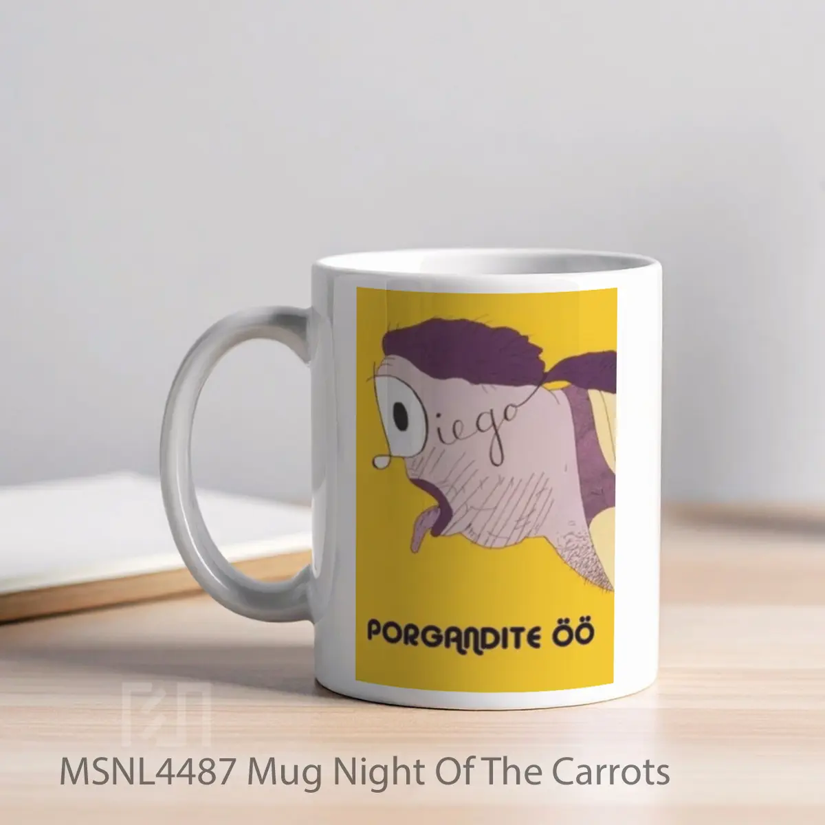 Mug Night Of The Carrots Gelas Keramik Tema Film MSNL4487 - Tampak Kiri