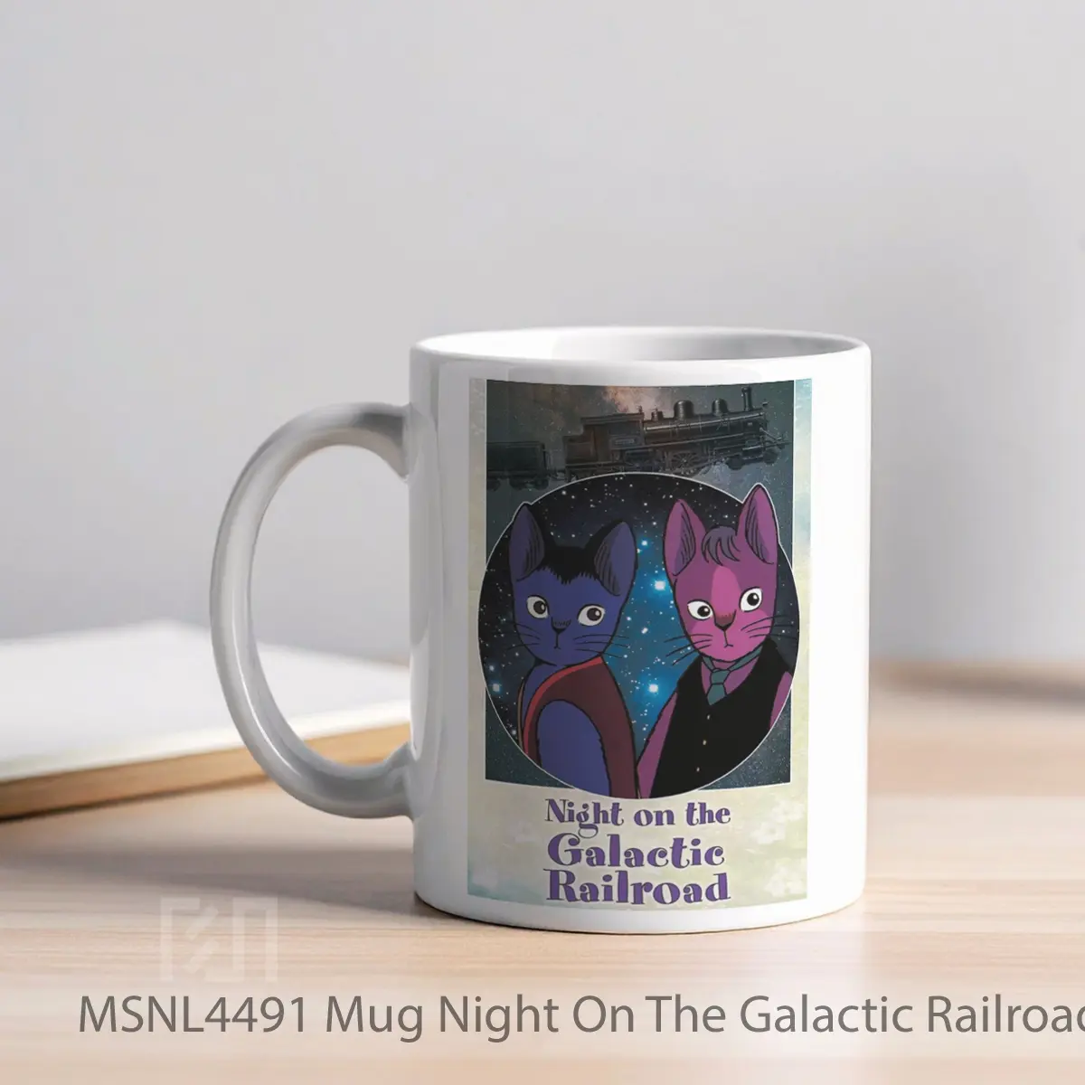 Mug Night On The Galactic Railroad Gelas Keramik Tema Film MSNL4491 - Tampak Kiri