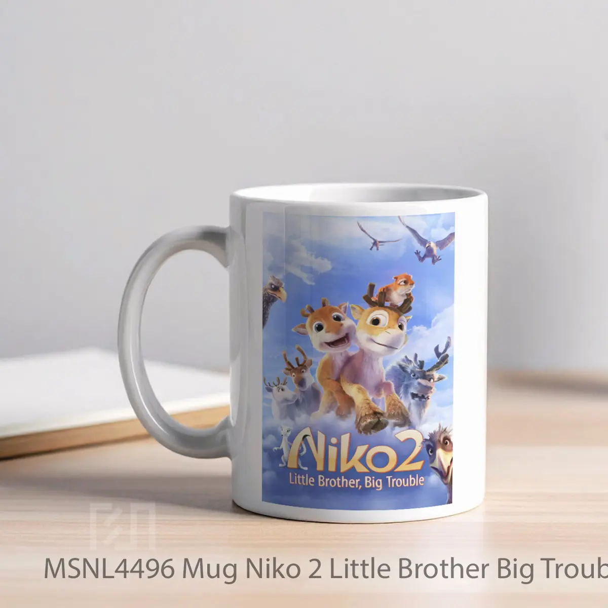 Mug Niko 2 Little Brother Big Trouble Gelas Keramik Tema Film MSNL4496 - Tampak Kiri