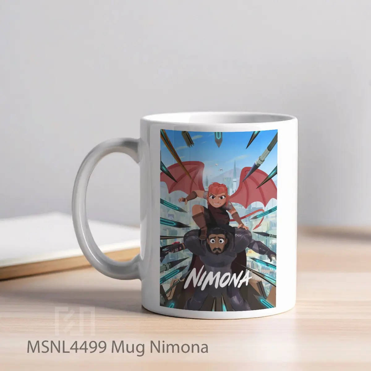 Mug Nimona Gelas Keramik Tema Film MSNL4499 - Tampak Kiri