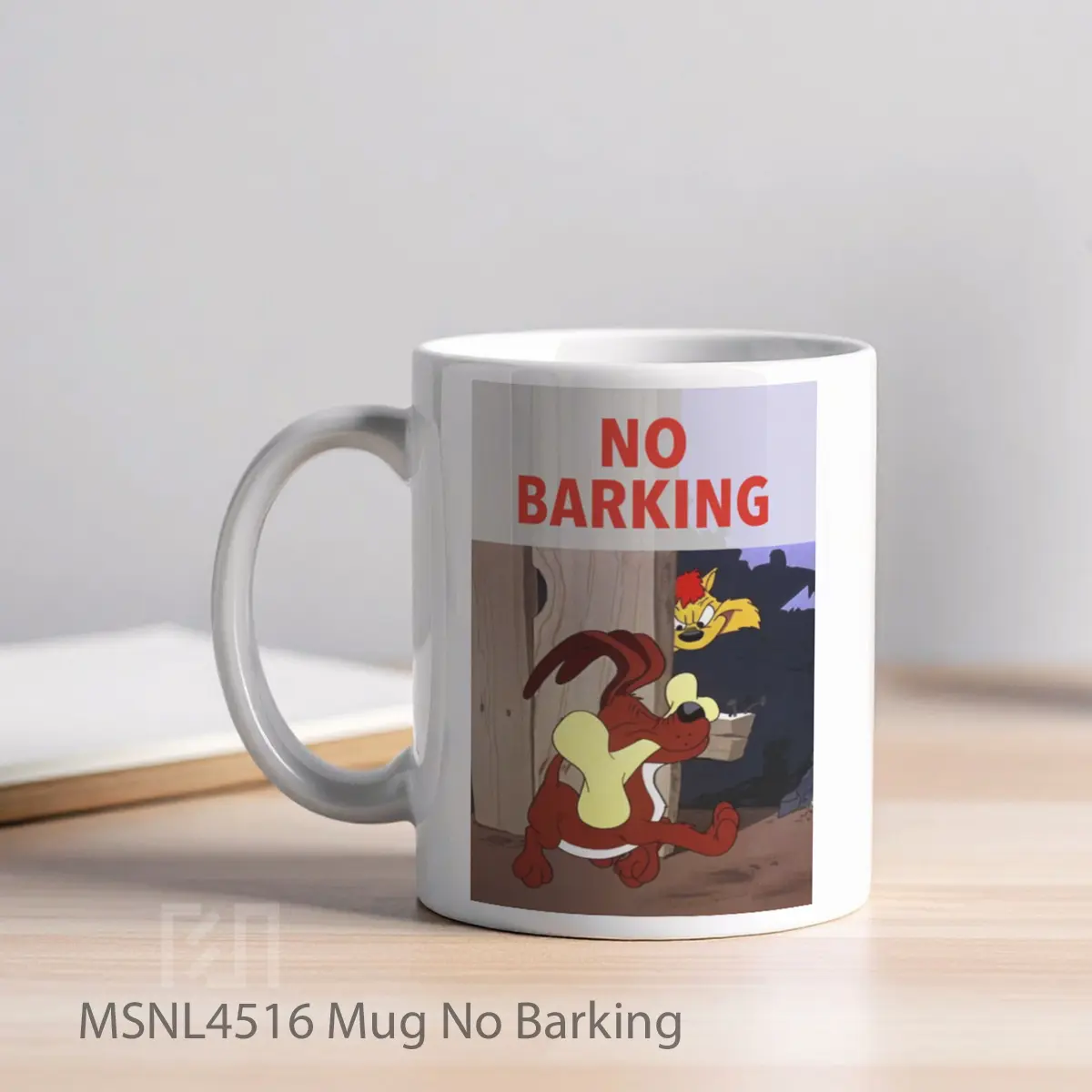 Mug No Barking Gelas Keramik Tema Film MSNL4516 - Tampak Kiri