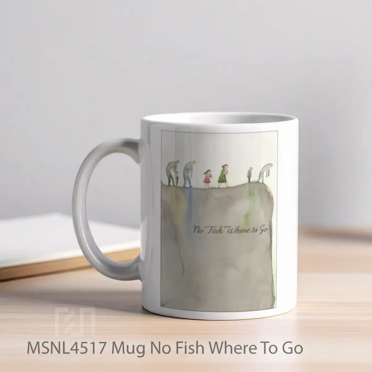 Mug No Fish Where To Go Gelas Keramik Tema Film MSNL4517 - Tampak Kiri