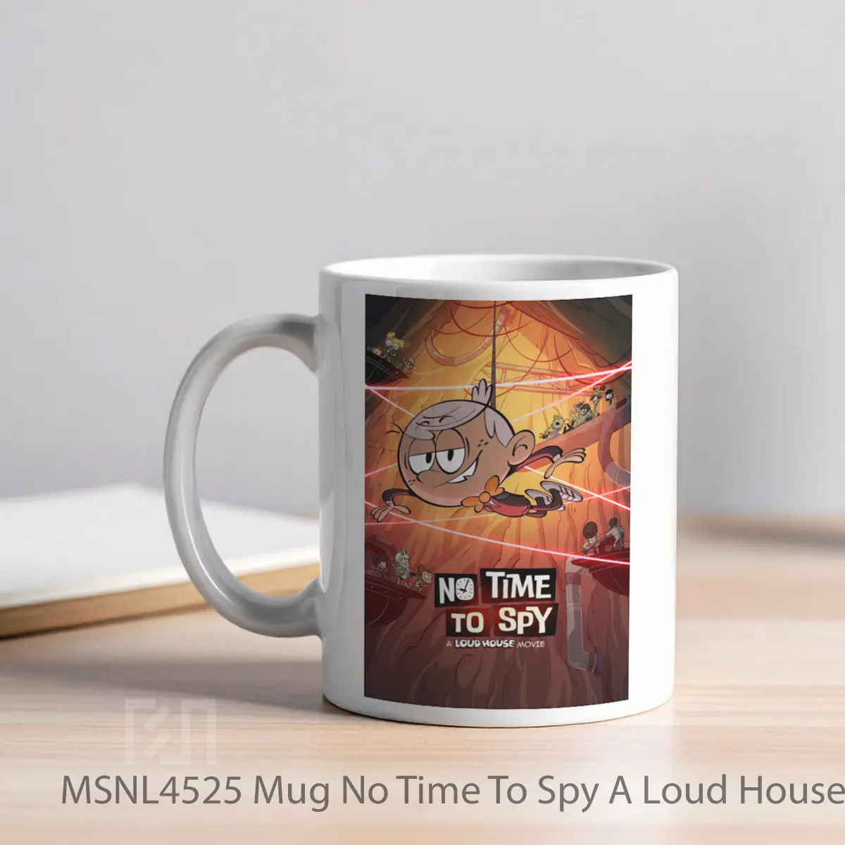 Mug No Time To Spy A Loud House Movie Gelas Keramik Tema Film MSNL4525 - Tampak Kiri