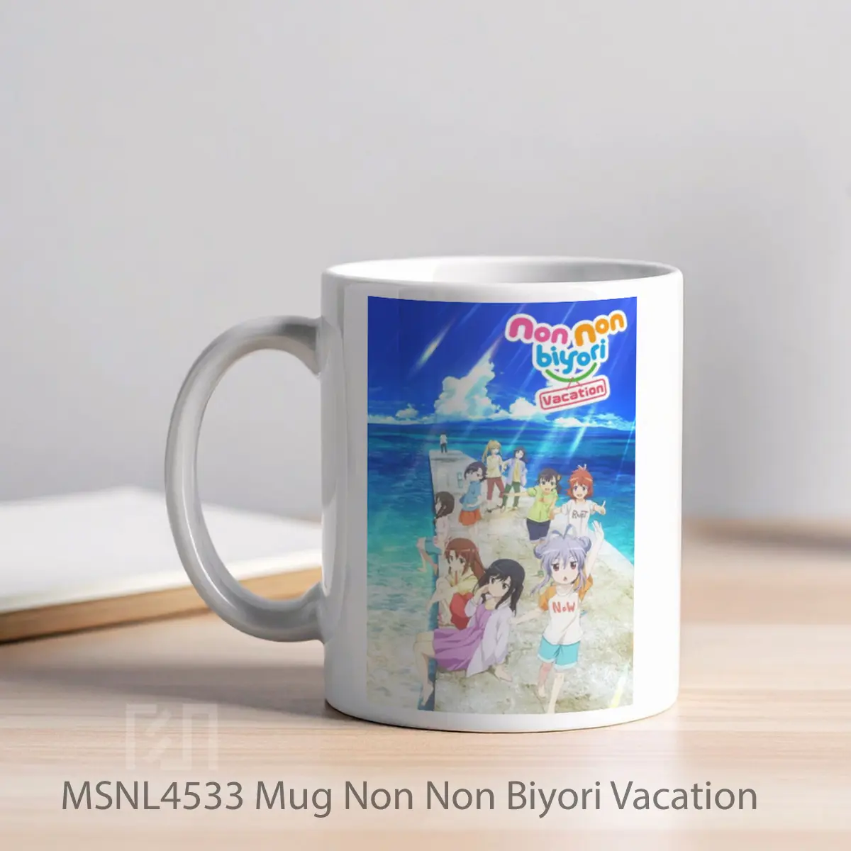 Mug Non Non Biyori Vacation Gelas Keramik Tema Film MSNL4533 - Tampak Kiri