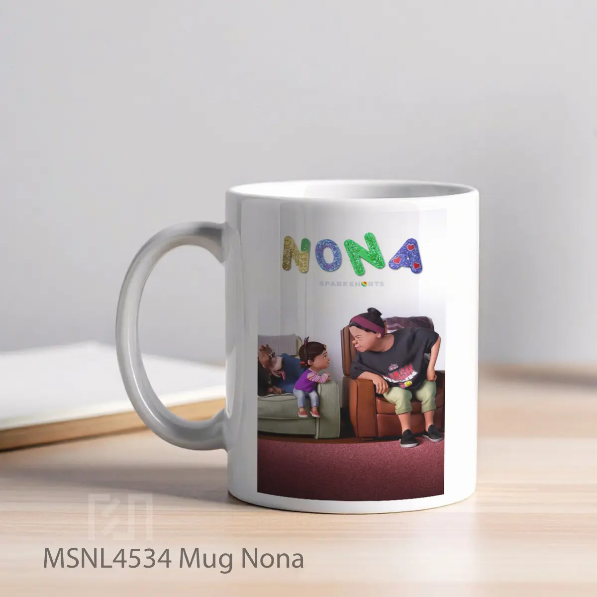 Mug Nona Gelas Keramik Tema Film MSNL4534 - Tampak Kiri