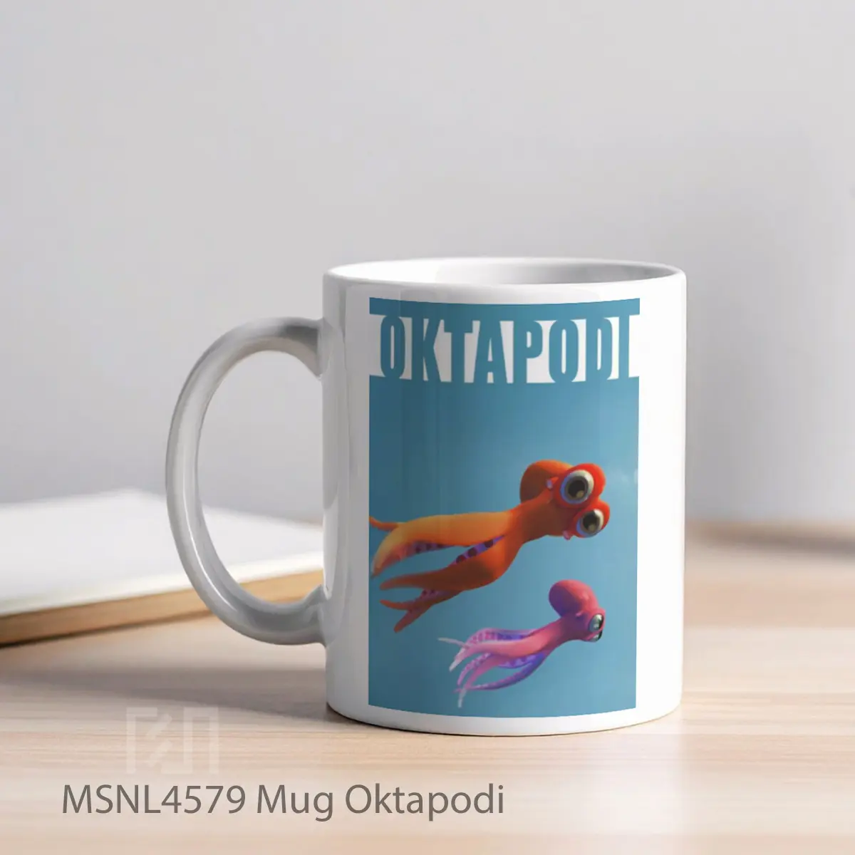 Mug Oktapodi Gelas Keramik Tema Film MSNL4579 - Tampak Kiri