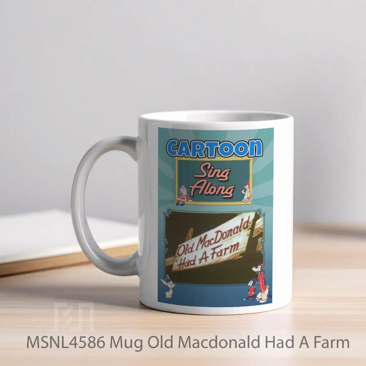 Mug Old Macdonald Had A Farm Gelas Keramik Tema Film MSNL4586 - Tampak Kiri