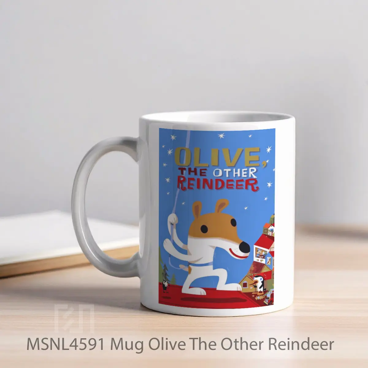 Mug Olive The Other Reindeer Gelas Keramik Tema Film MSNL4591 - Tampak Kiri