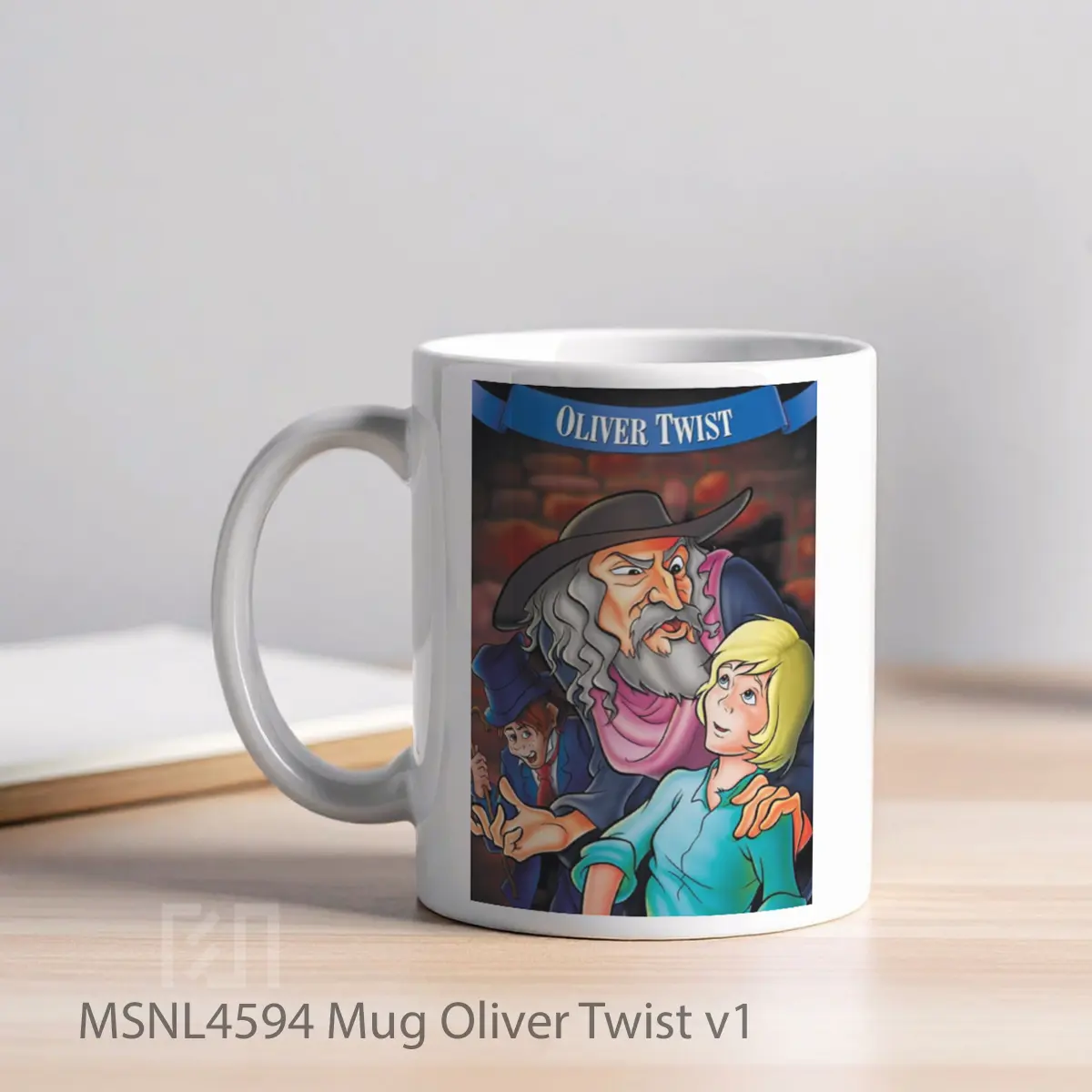 Mug Oliver Twist V1 Gelas Keramik Tema Film MSNL4594 - Tampak Kiri