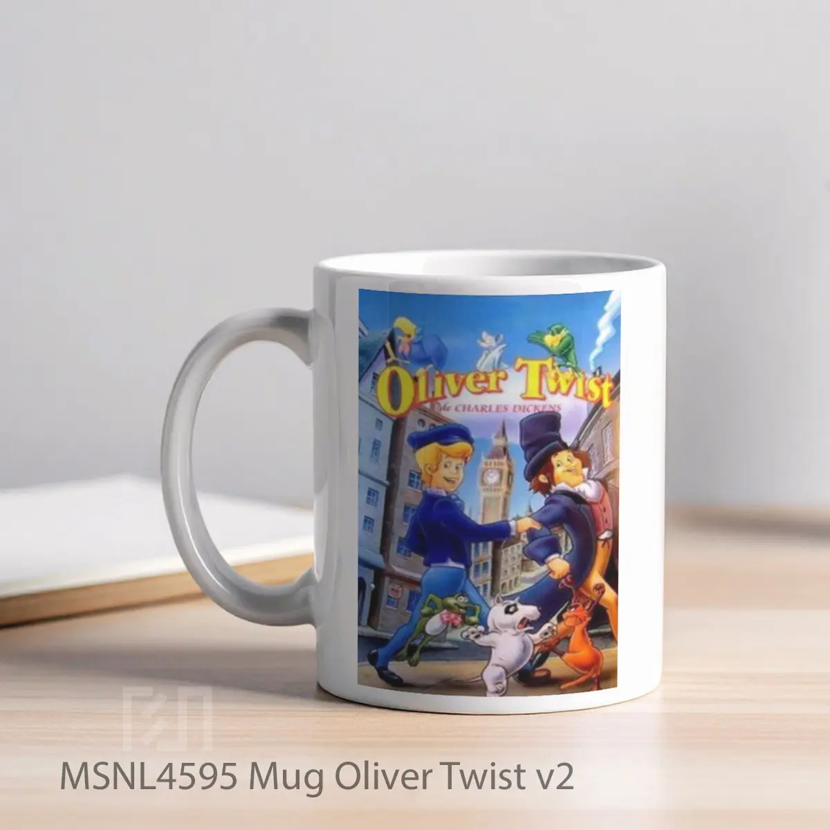 Mug Oliver Twist V2 Gelas Keramik Tema Film MSNL4595 - Tampak Kiri