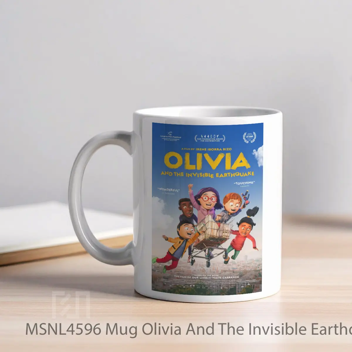 Mug Olivia And The Invisible Earthquake Gelas Keramik Tema Film MSNL4596 - Tampak Kiri