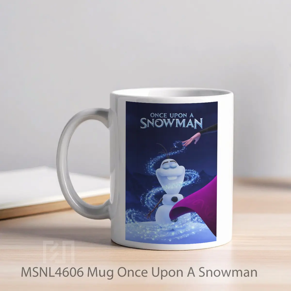 Mug Once Upon A Snowman Gelas Keramik Tema Film MSNL4606 - Tampak Kiri