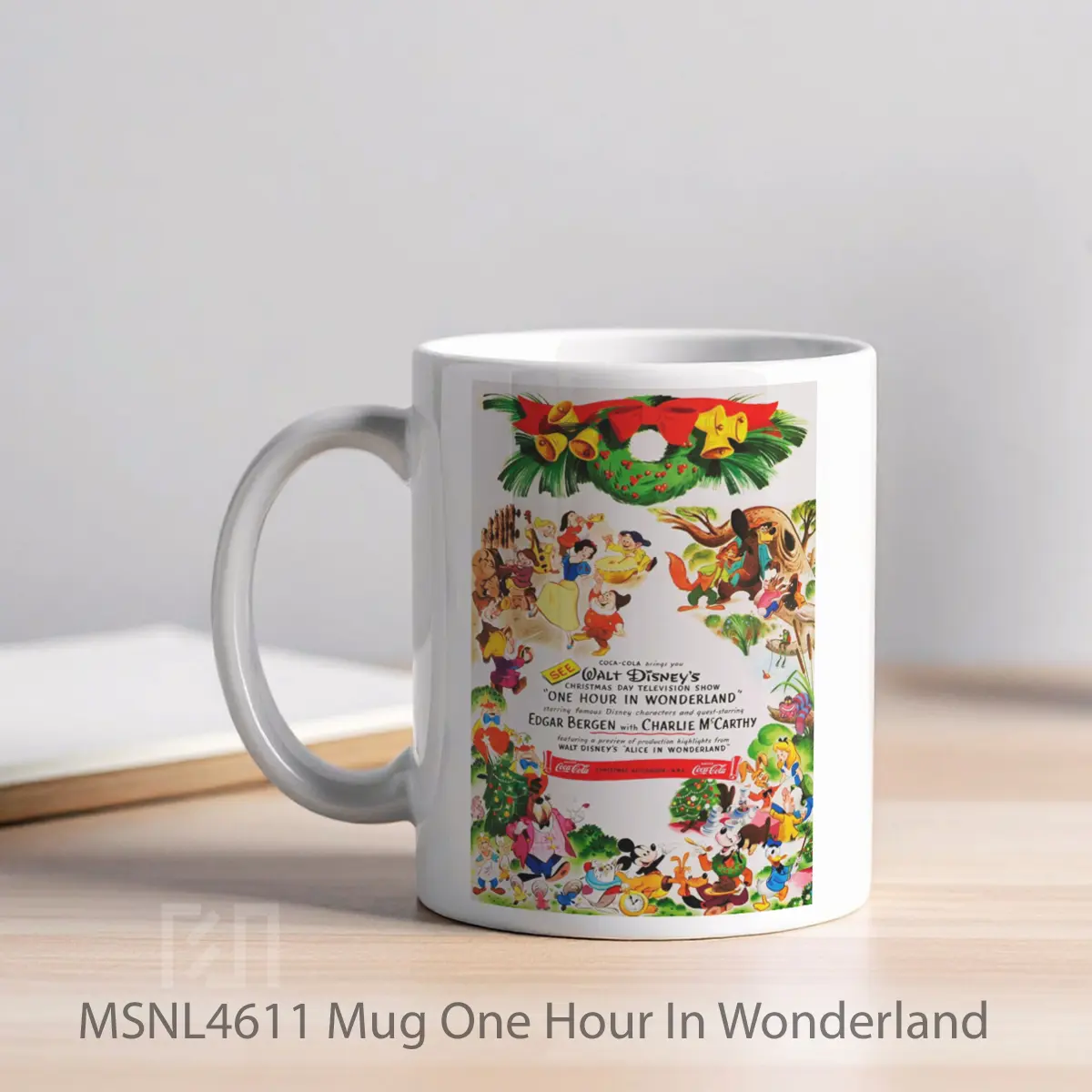 Mug One Hour In Wonderland Gelas Keramik Tema Film MSNL4611 - Tampak Kiri