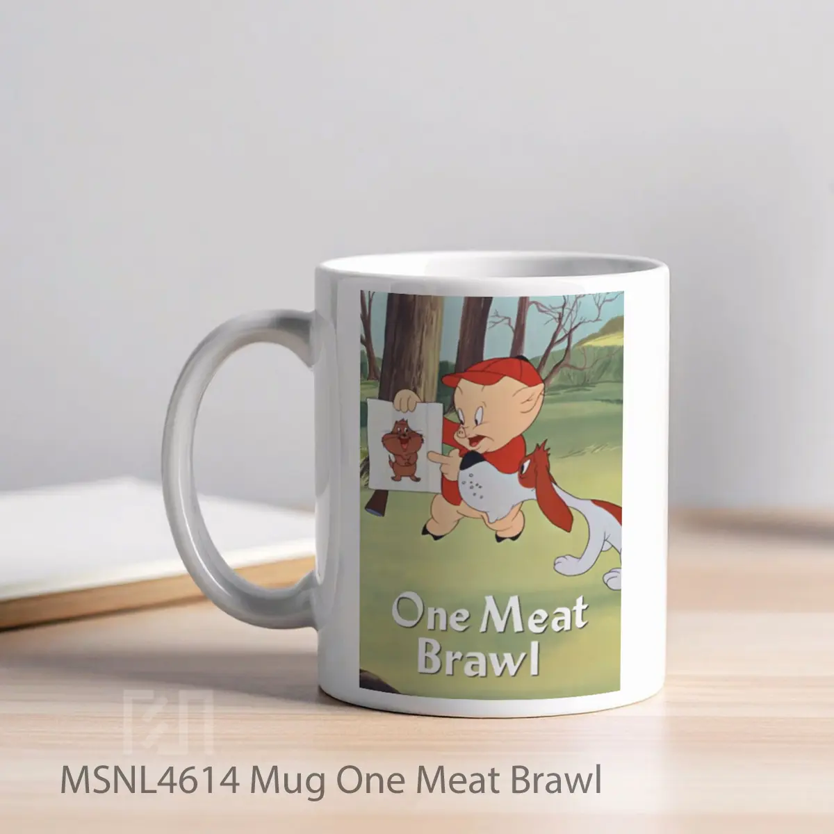 Mug One Meat Brawl Gelas Keramik Tema Film MSNL4614 - Tampak Kiri