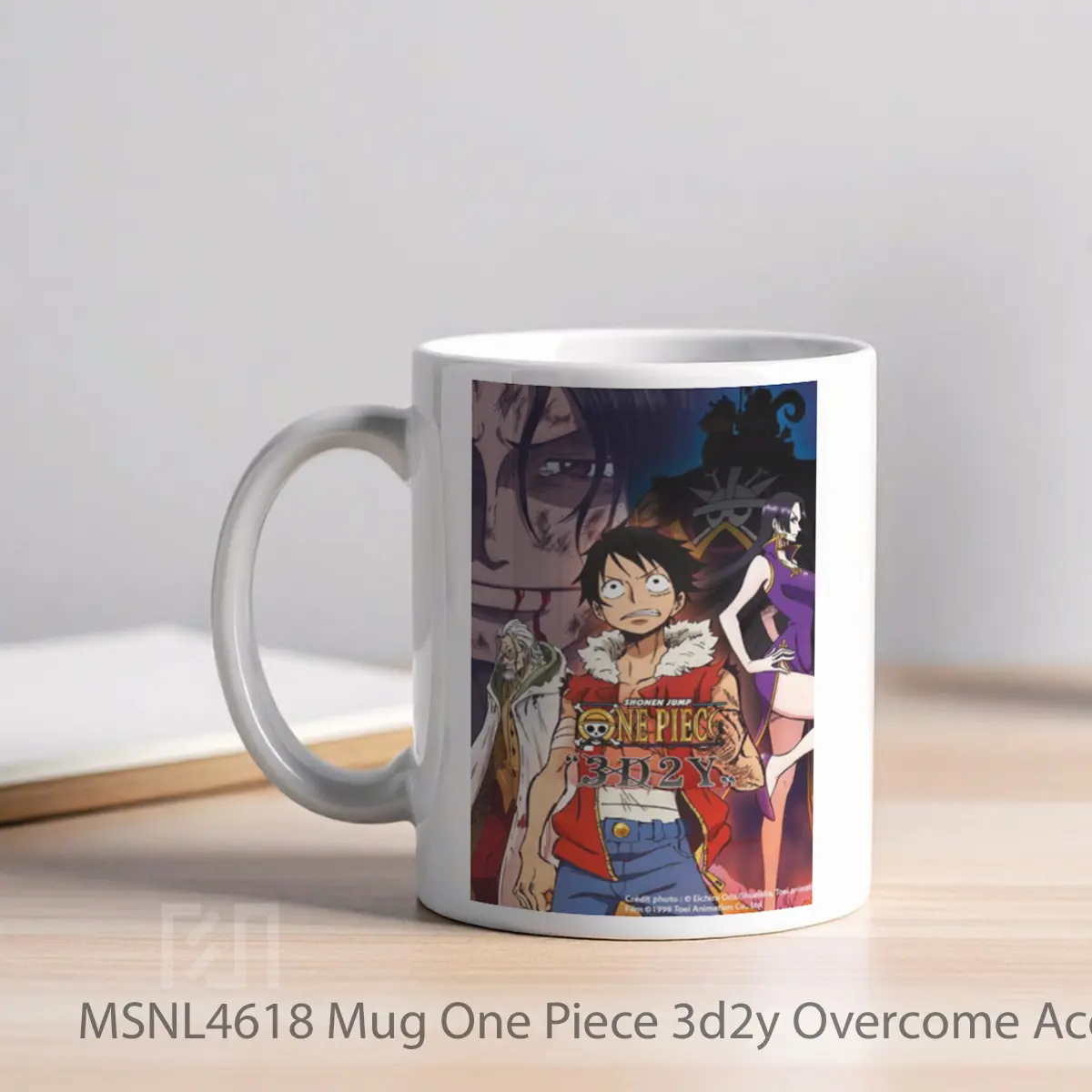 Mug One Piece 3d2y Overcome Ace S Death Luffy S Vow To His Friends Gelas Keramik Tema Film MSNL4618 - Tampak Kiri