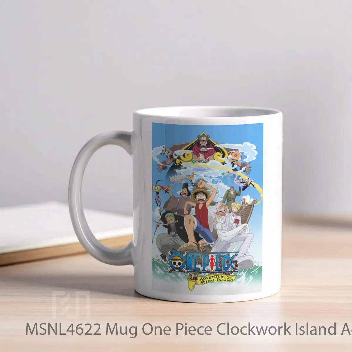 Mug One Piece Clockwork Island Adventure Gelas Keramik Tema Film MSNL4622 - Tampak Kiri
