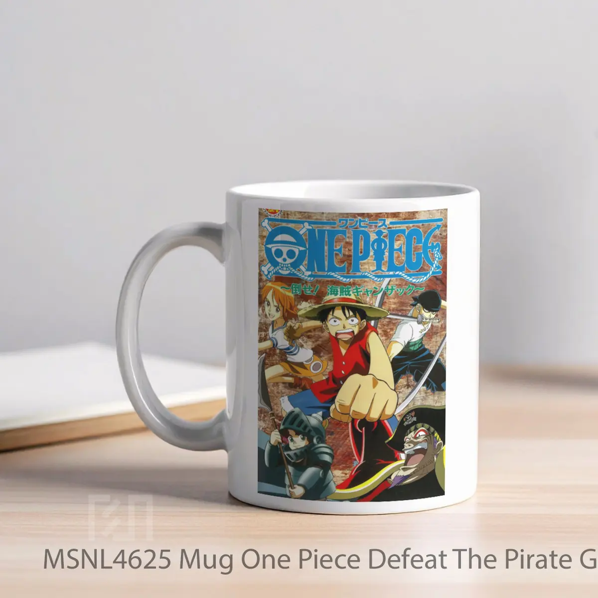 Mug One Piece Defeat The Pirate Ganzack Gelas Keramik Tema Film MSNL4625 - Tampak Kiri