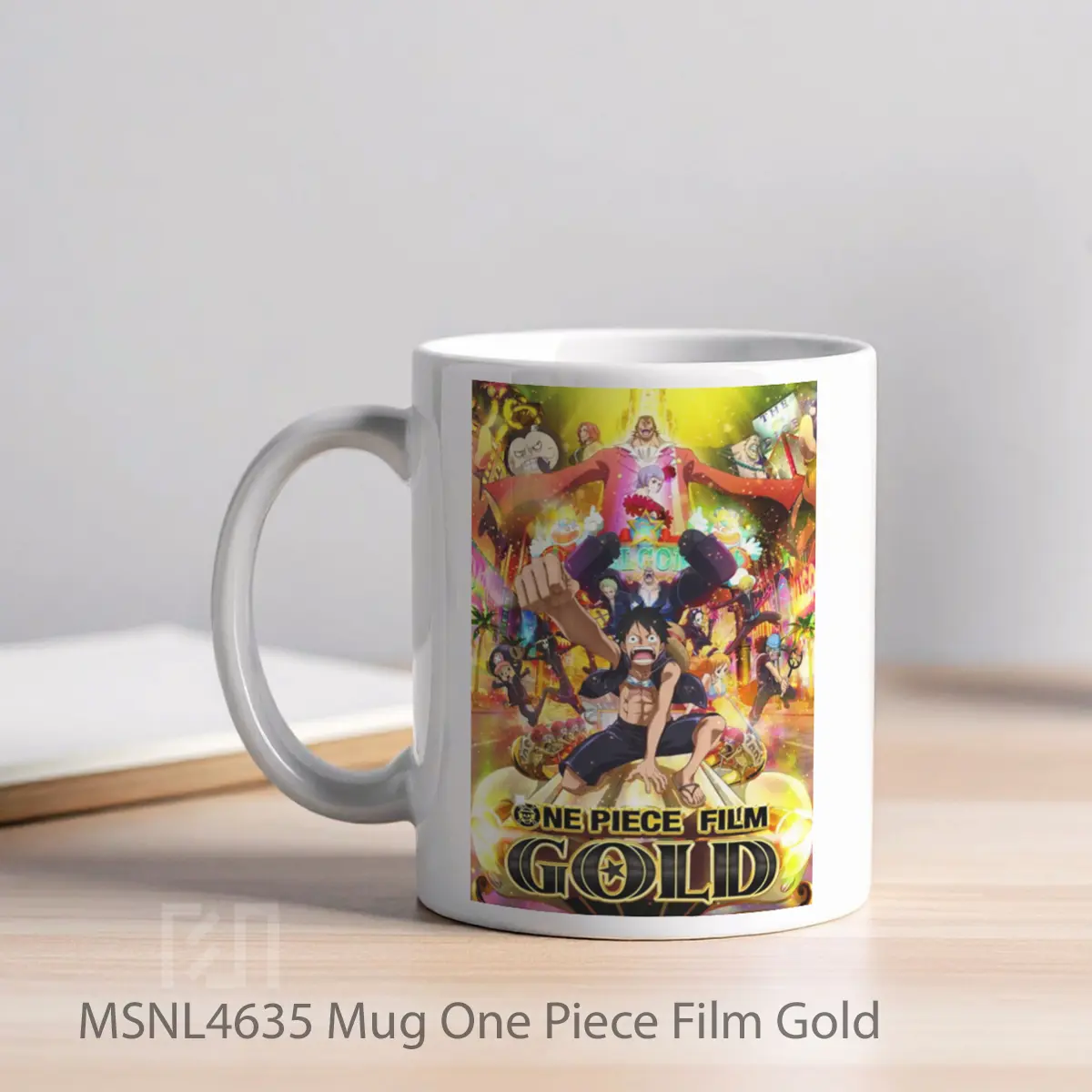 Mug One Piece Film Gold Gelas Keramik Tema Film MSNL4635 - Tampak Kiri