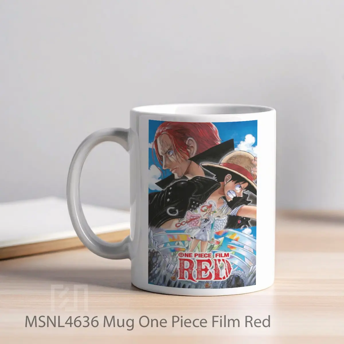 Mug One Piece Film Red Gelas Keramik Tema Film MSNL4636 - Tampak Kiri