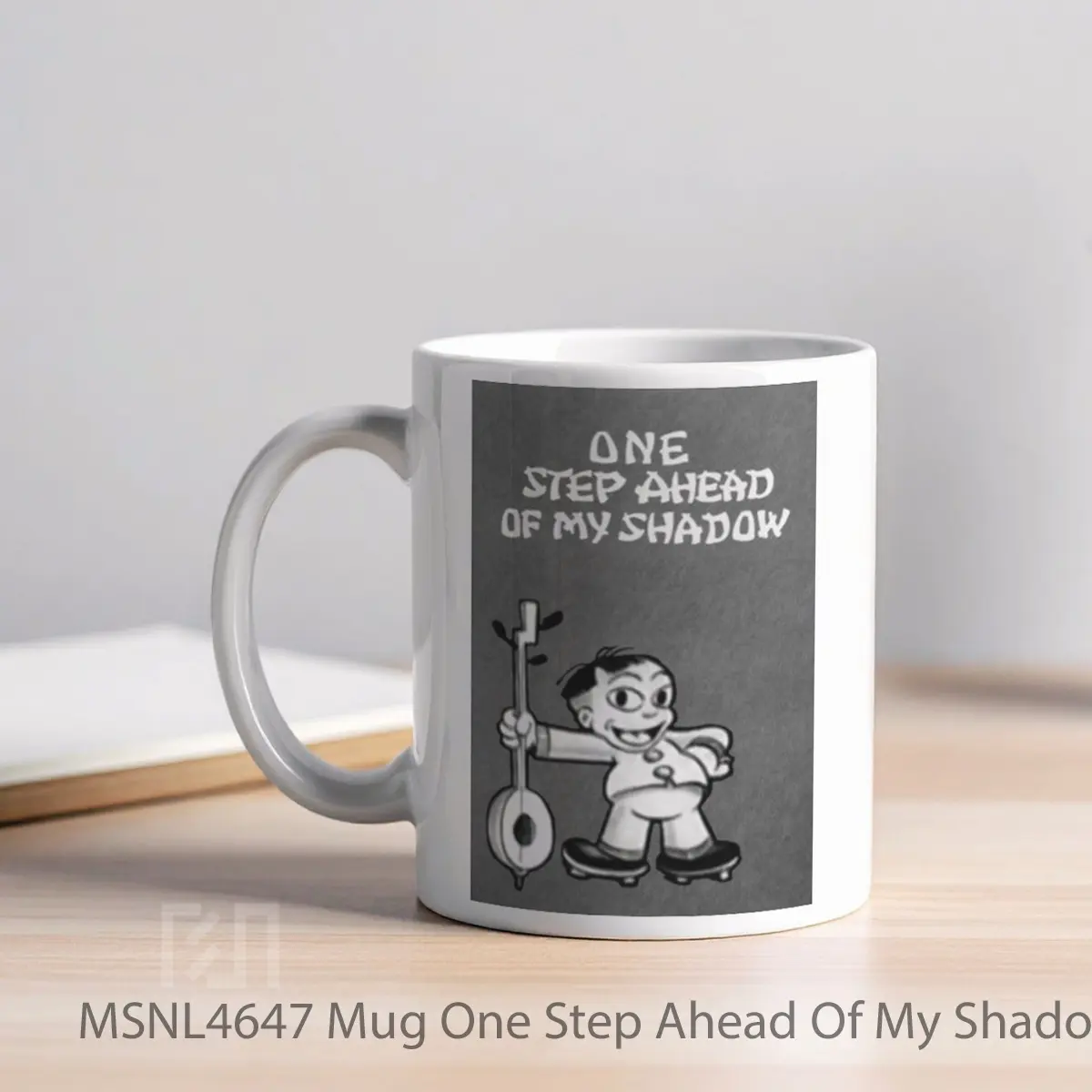 Mug One Step Ahead Of My Shadow Gelas Keramik Tema Film MSNL4647 - Tampak Kiri