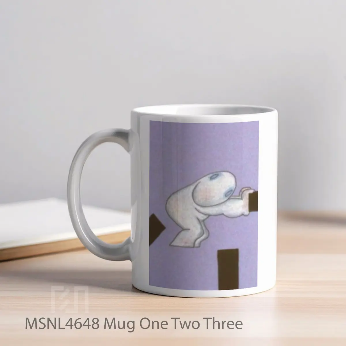 Mug One Two Three Gelas Keramik Tema Film MSNL4648 - Tampak Kiri