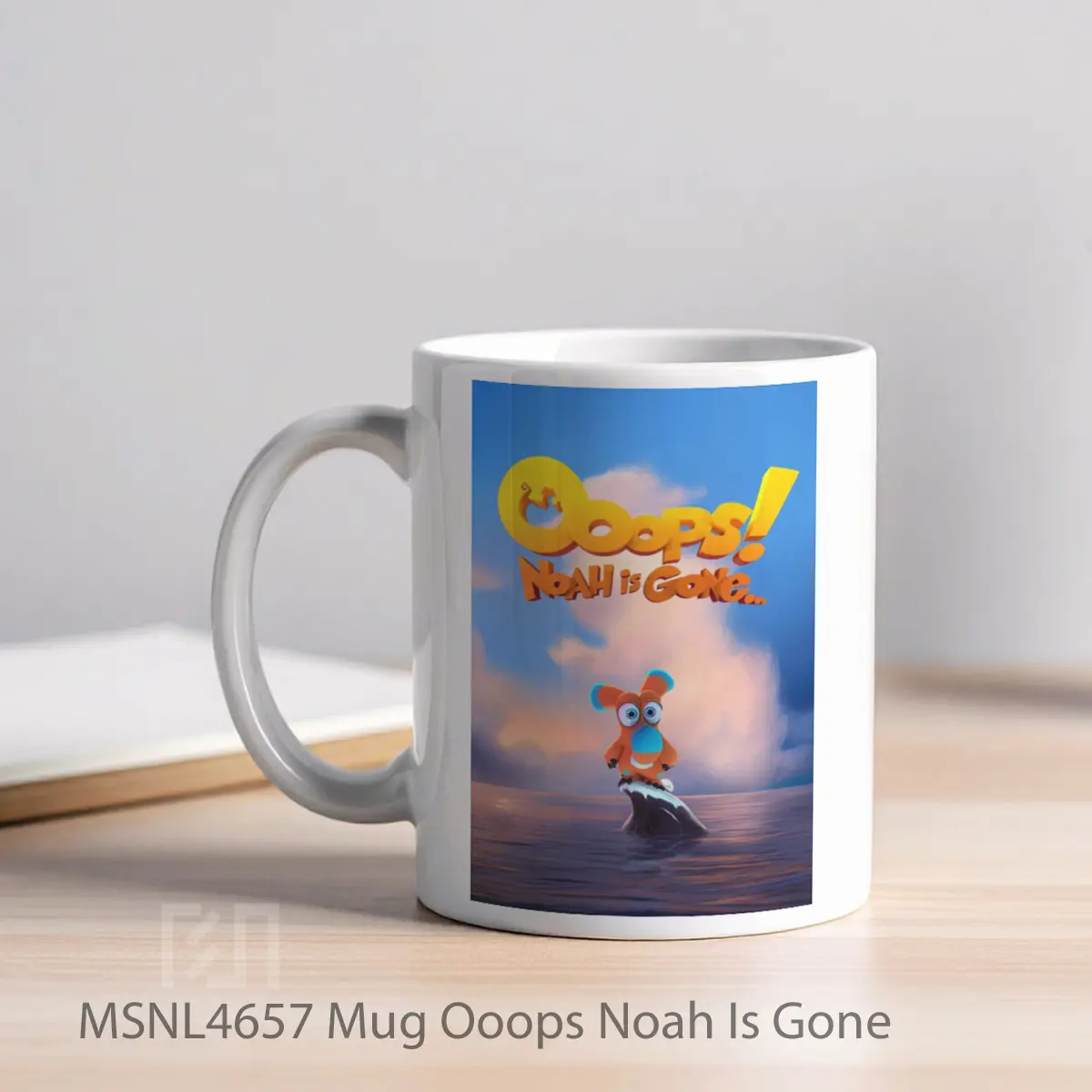 Mug Ooops Noah Is Gone Gelas Keramik Tema Film MSNL4657 - Tampak Kiri