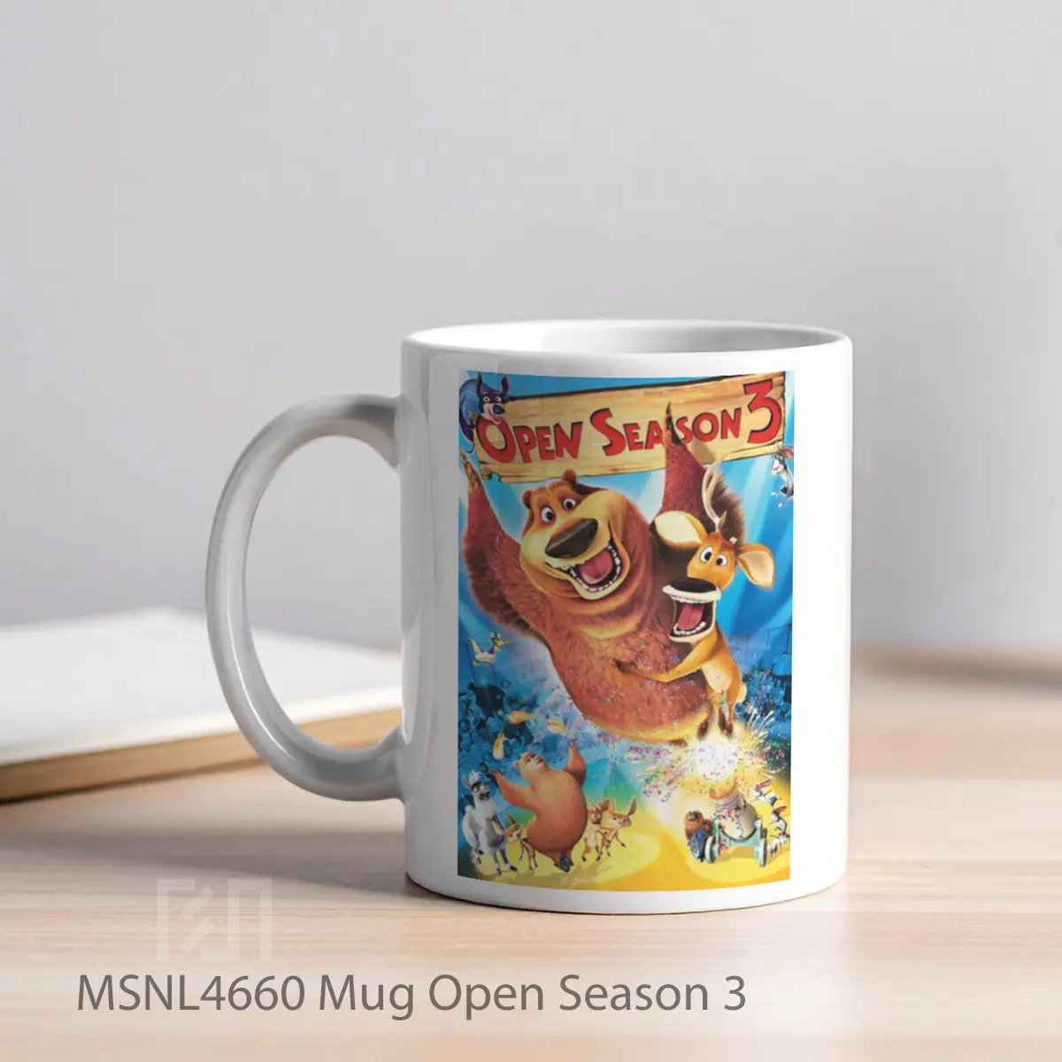 Mug Open Season 3 Gelas Keramik Tema Film MSNL4660 - Tampak Kiri