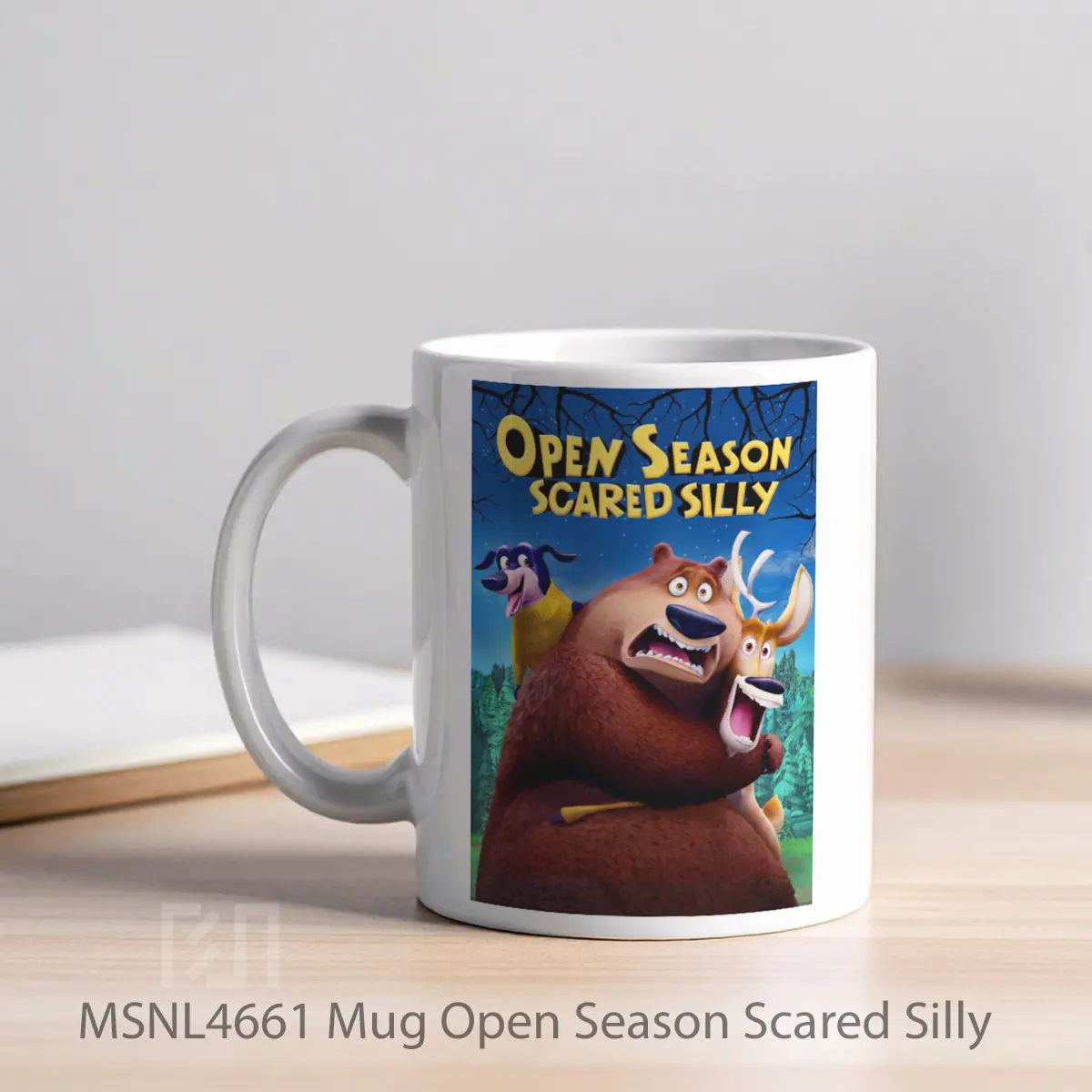 Mug Open Season Scared Silly Gelas Keramik Tema Film MSNL4661 - Tampak Kiri